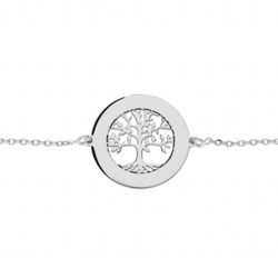 Bracelet argent rhodi arbre de vie  graver