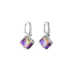 Boucles d'oreilles Cube argent rhodi