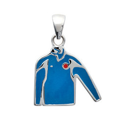 Pendentif argent rhodi maillot de foot