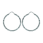 CREOLES ARGENT RHODIE DIAMANTE 30MM