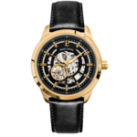 Montre Homme AUTOMATIC Cadran Noir Bracelet Cuir Noir