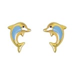 Boucles d&#039;oreilles or jaune dauphin 9 carats