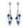 COLLIER ARGENT RHODIE 3 NAVETTES PIERRES BLEU SYNTHETIQUE 