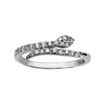 Bague argent serpent oxydes