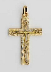 Croix fantaisie or jaune 9 carats XK757