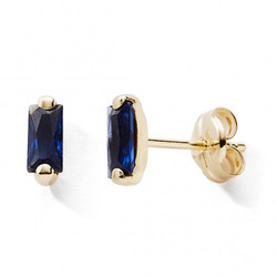 Boucles d'oreilles puce oxydes bleu barette N11842