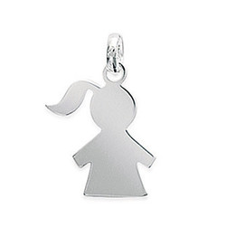 Pendentif argent rhodi petite fille