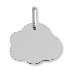 Pendentif  graver forme nuage Or blanc 9 carats