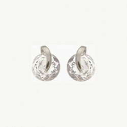 Boucles d'oreilles clous oxydes virgule or blanc