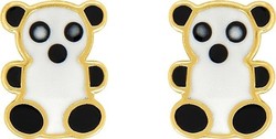 Boucles d'oreilles Panda or jaune