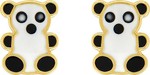 Boucles d&#039;oreilles Panda or jaune