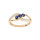 BAGUE PLAQU OR OXYDES BLEUS ET BLANCS SERTIS