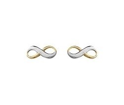 Boucles d'oreilles infini bicolore 18 carats