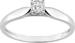Solitaire diamant or blanc 9 carats 09ZQ60GB4
