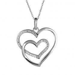 collier double coeur argent