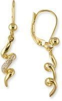 Boucles d'oreilles pendante bicolore  oxyde de zirconium