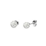 Boucles d&#039;oreilles Paveball Studs argent rhodi  cristal  