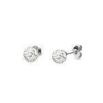 Boucles d&#039;oreilles Paveball Studs argent rhodi  cristal  