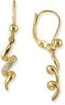 Boucles d&#039;oreilles pendante bicolore  oxyde de zirconium