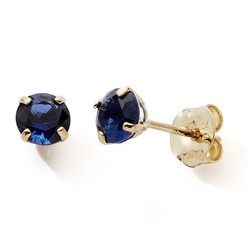 Boucles d'oreilles or jaune oxyde bleu 9 carats