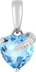 Pendentif or blanc topaze 9 carats