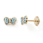 Boucles d&#039;oreilles papillon cristaux or jaune