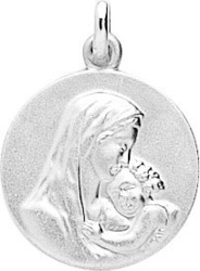 Mdaille mre et l'enfant argent rhodi