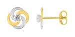 Boucles d&#039;oreilles clou oxydes bicolore 9 carats