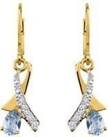 Boucles d'oreilles pendante plaque or topaze