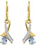 Boucles d&#039;oreilles pendante plaque or topaze