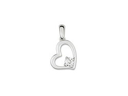 PENDENTIF COEUR OXYDE DE ZIRCONIUM GRIS OR375