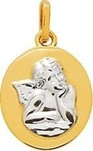 Médaille ange plaqué or bicolore