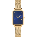 Montre Femme ARIANE Cadran Bleu Bracelet Acier milanais Dor