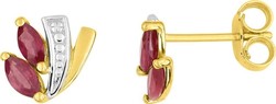 Boucles d'oreilles or rubis et oxyde de zirconium 297120.R3