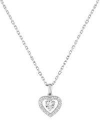 Collier argent rhodi coeur oxydes