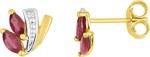  Boucles d&#039;oreilles or rubis et oxyde de zirconium 297120.R3