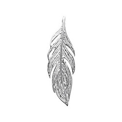 Pendentif argent rhodi plume