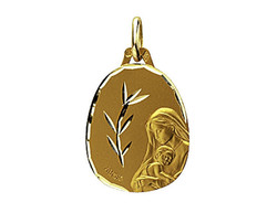 medaille Vierge  l'Enfant Or jaune 18 mm augis
