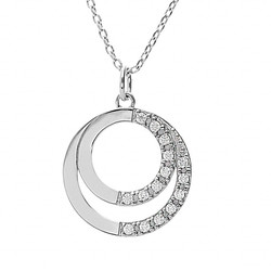 Collier double cercles  graver argent 031606