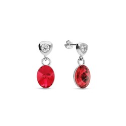 Boucles d'oreilles Ovalan  argent rhodi  cristal