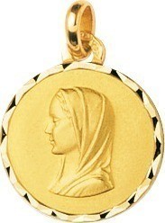 Mdaille vierge or jaune 9 carats