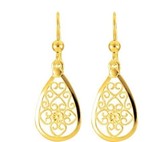 Boucles d&#039;oreilles filigranne plaqu or