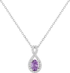 Collier amethyste & oxydes or blanc 5FA609GAZ