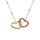 Collier plaqu or double coeur 