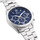 Montre, Homme, Lotus, Chrono acier, Etanche, Cadran bleu