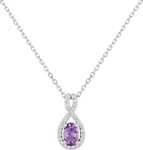 Collier amethyste &amp; oxydes or blanc 5FA609GAZ