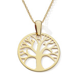 COLLIER OR JAUNE CERCLE AJOURE