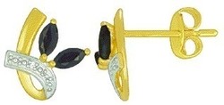 Boucles d'oreilles saphir or jaune MBO31245-01