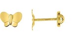 Boucles d&#039;oreilles clous papillon or jaune