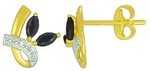 Boucles d&#039;oreilles saphir or jaune MBO31245-01 